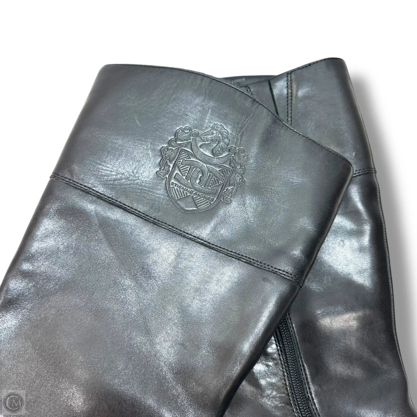 Wide calf Boots Knee Flats By Etienne Aigner In Black, Size: 9