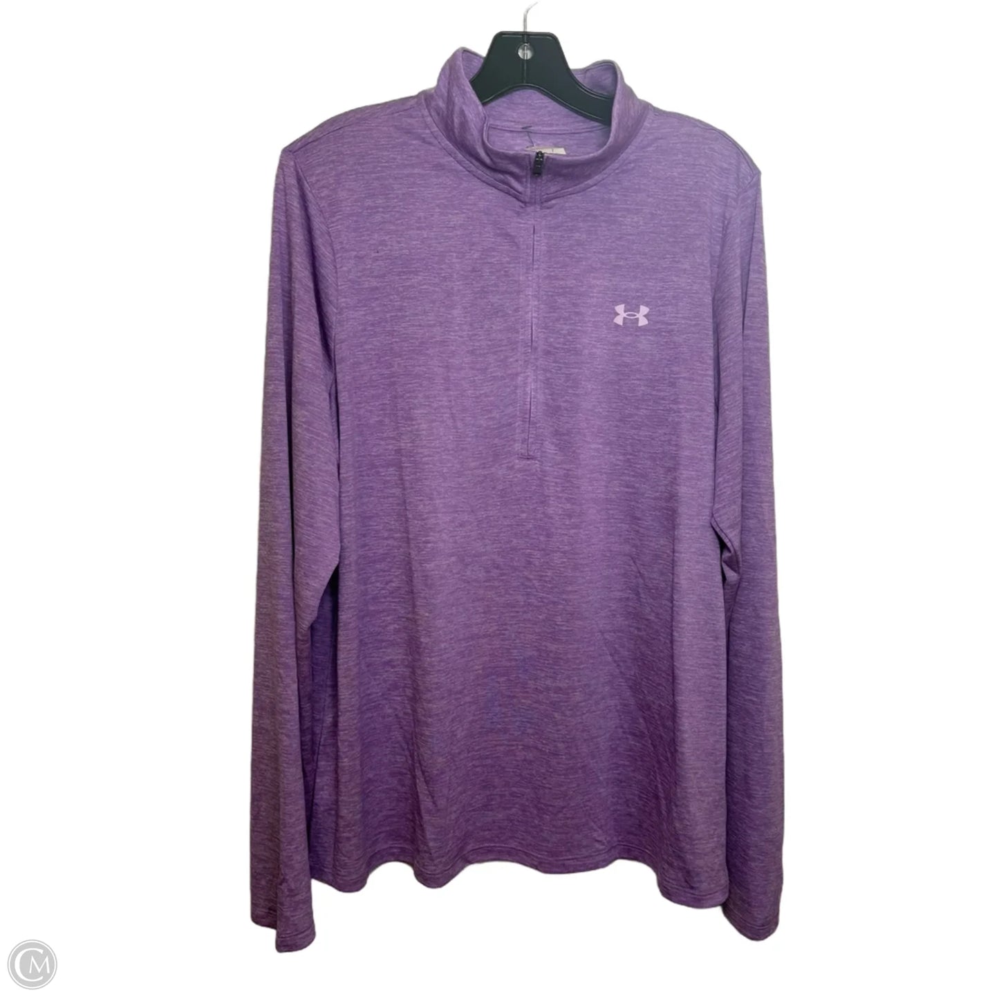Athletic Top Long Sleeve Crewneck By Under Armour In Purple, Size: Xl
