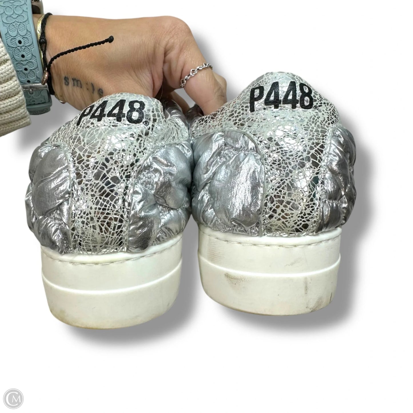 Shoes Sneakers By P448 In Silver, Size: 10
