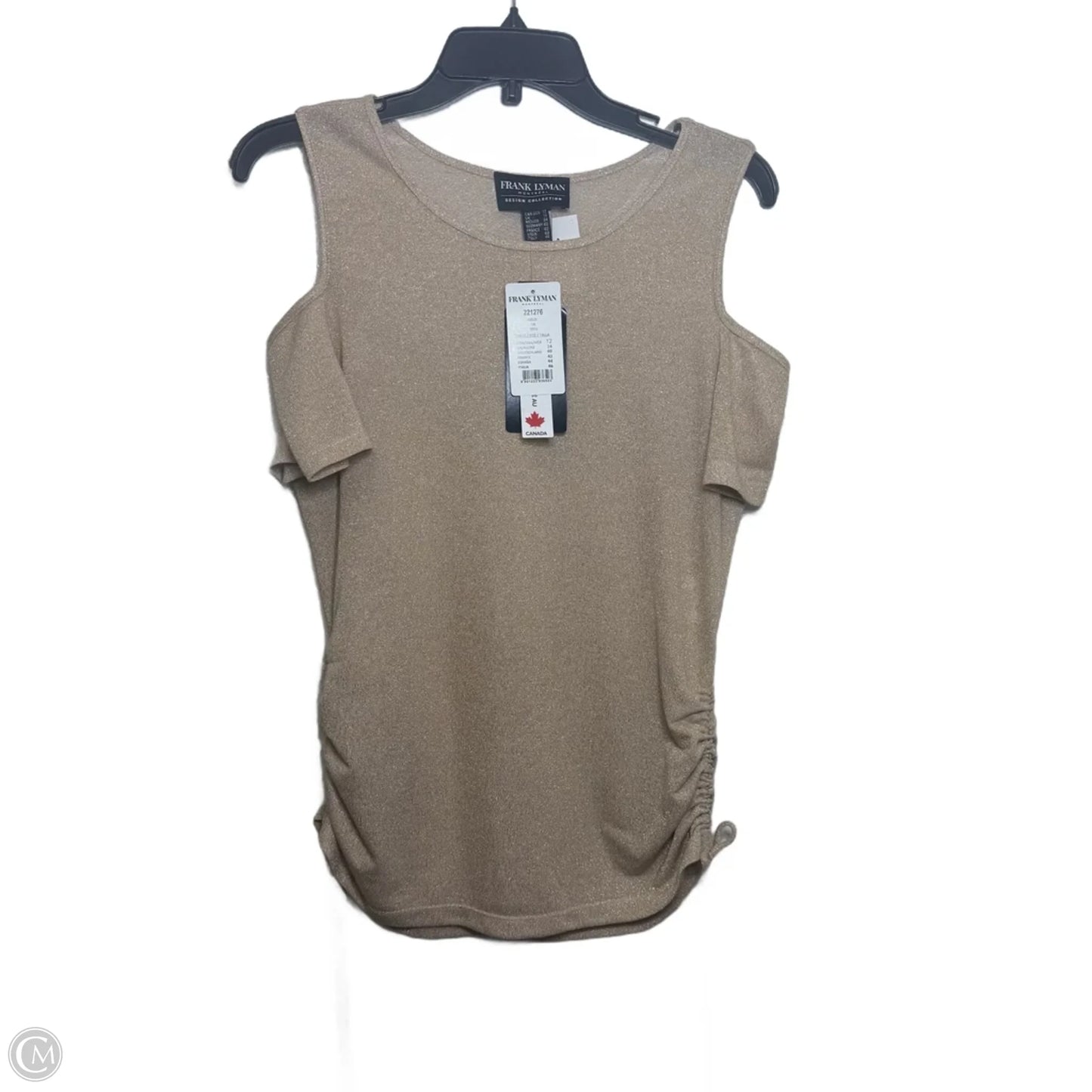 Top Sleeveless By Frank Lyman In Gold, Size: 12