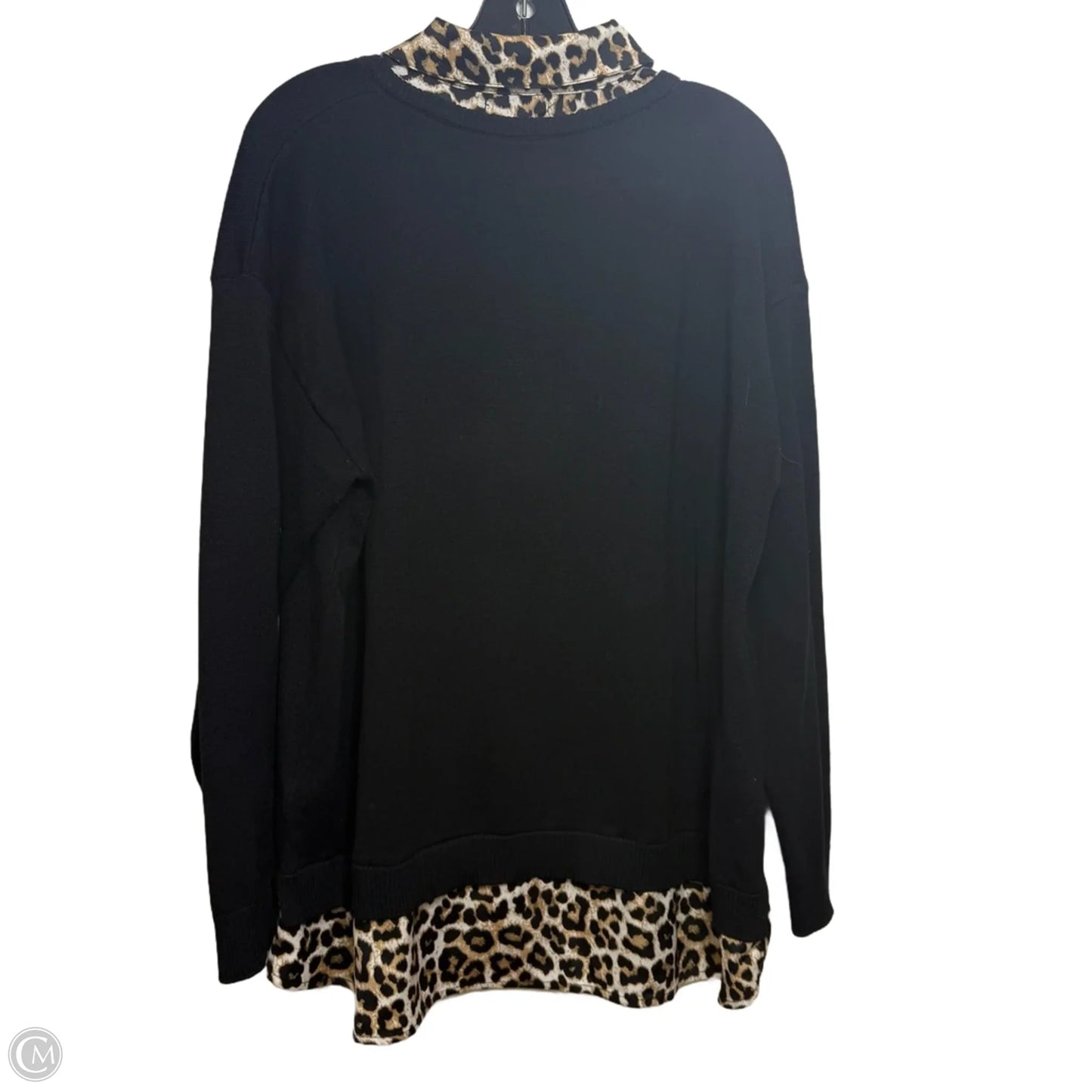 Top Long Sleeve By Adrianna Papell In Black, Size: Xl