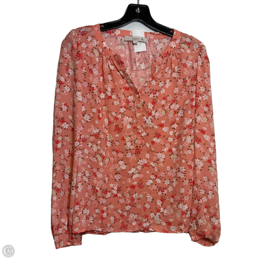 Top Long Sleeve By Loft In Floral Print, Size: S