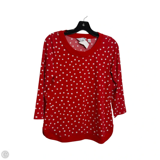 Top Long Sleeve By Susan Graver In Polkadot Pattern, Size: Xxs