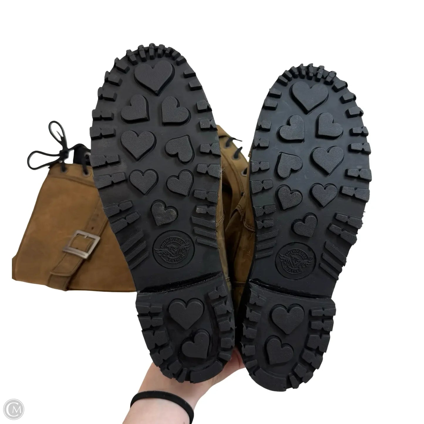 TALL MOTORCYCLE LACE-UP HIGH-RISE BOOTS By MILWAUKEE LEATHER In Brown, Size: 9.5