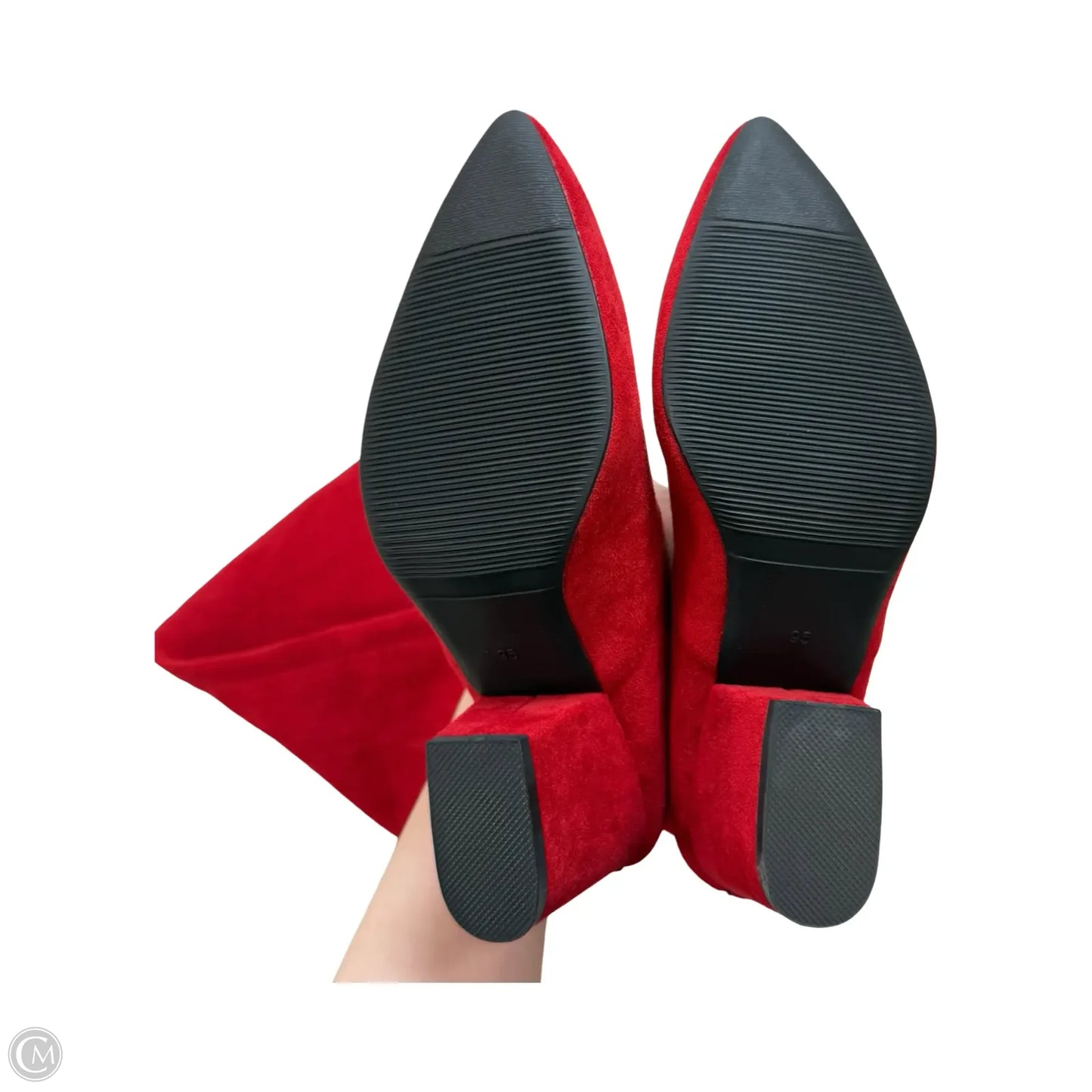 Boots Over-the-knee Heels By Cmf In Red, Size: 9.5