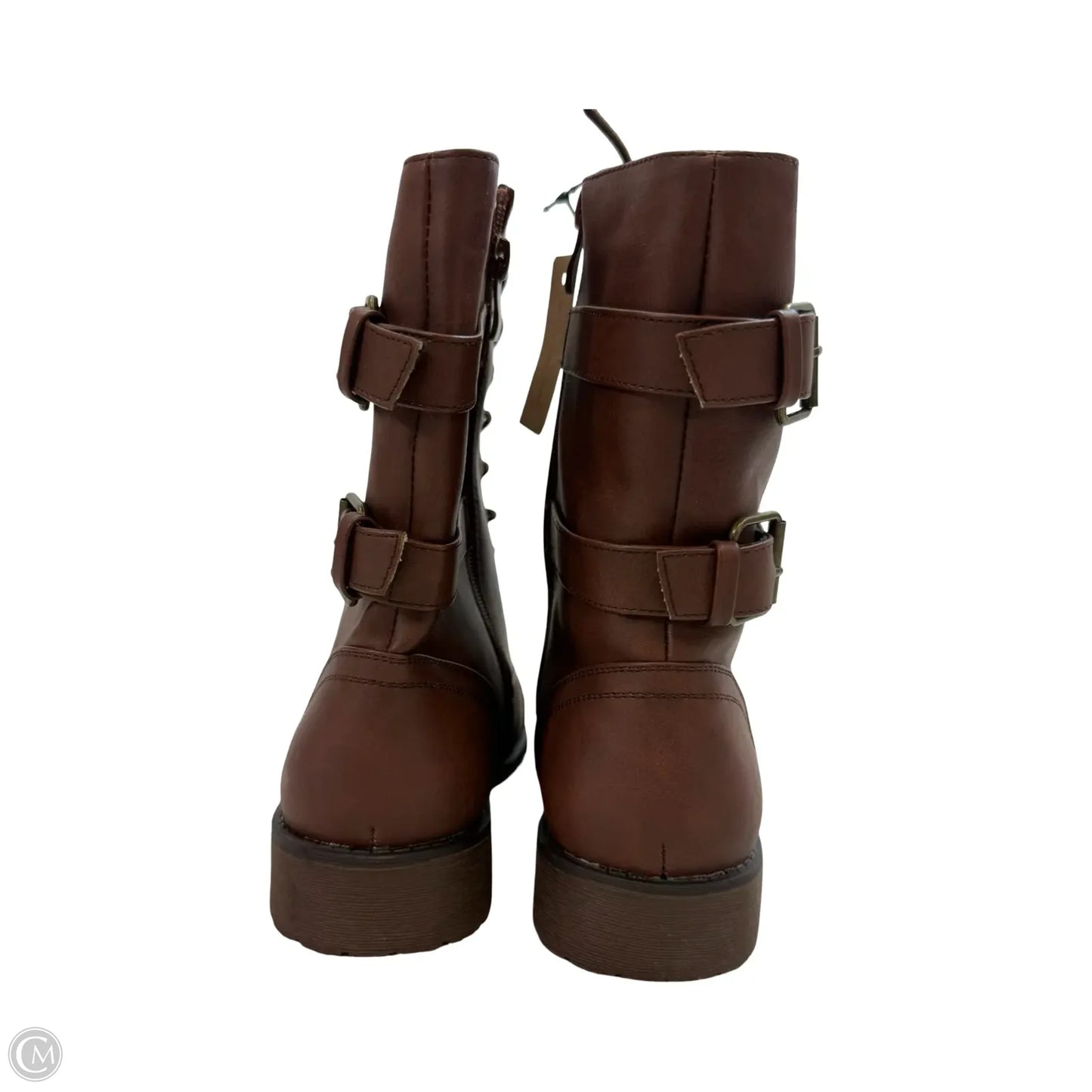 Boots Ankle Flats By Clothes Mentor In Brown, Size: 9.5