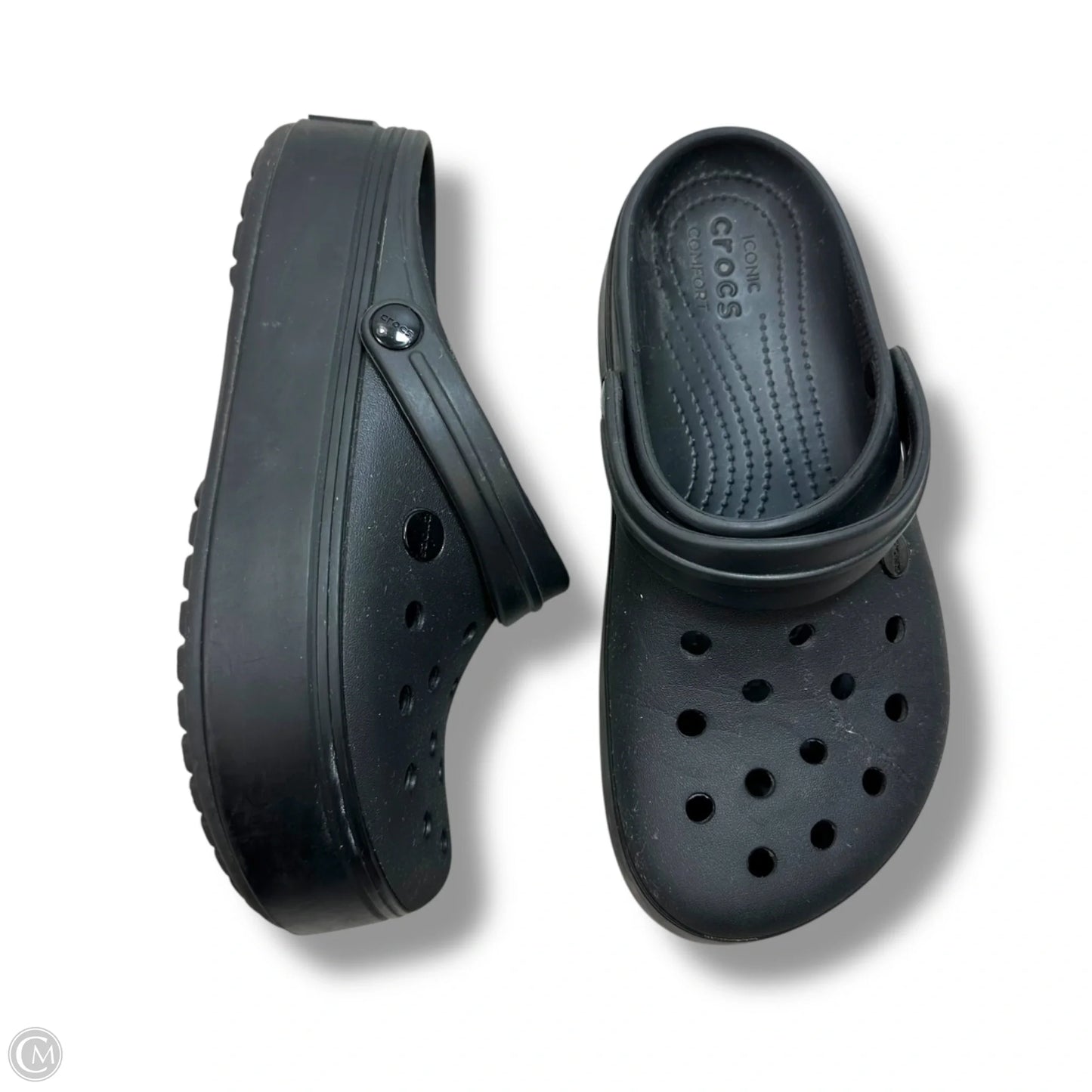 Shoes Heels Platform By Crocs In Black, Size: 9
