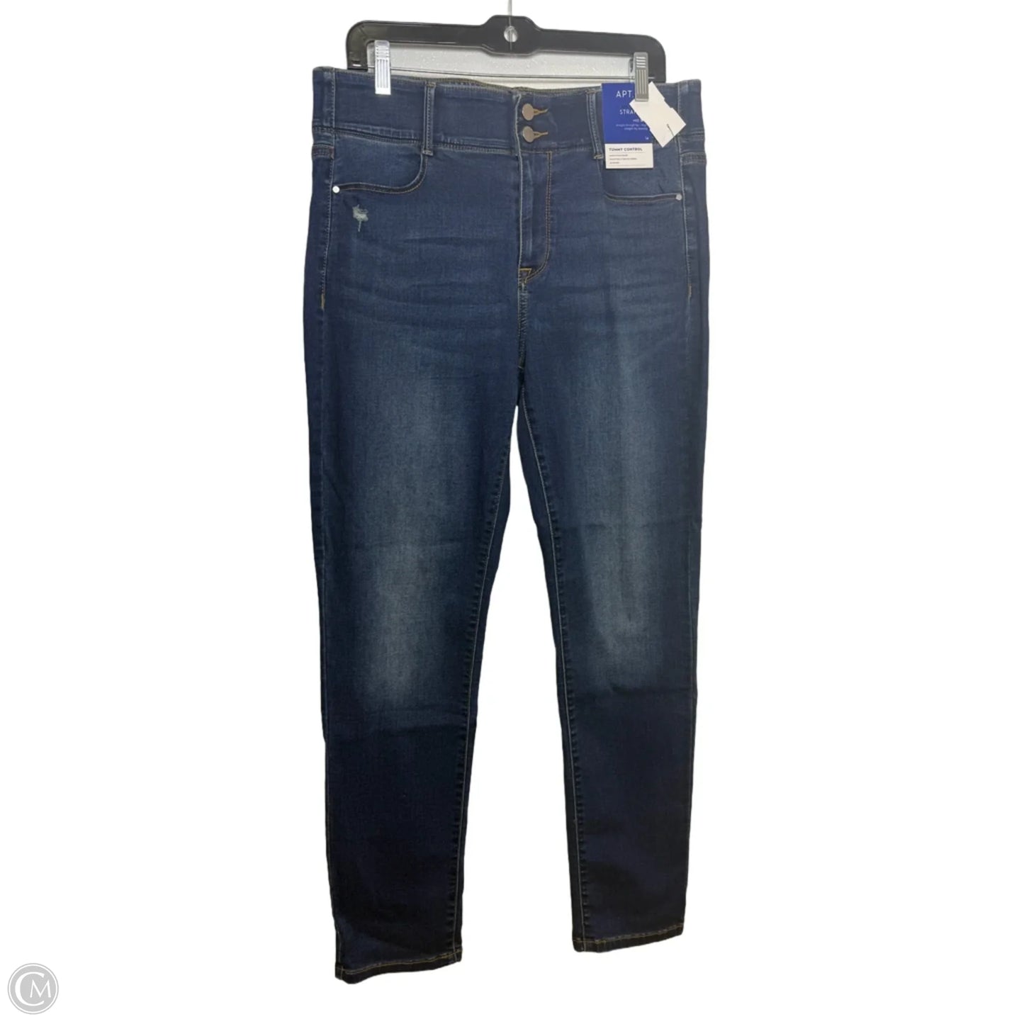 Jeans Straight By Apt 9 In Blue Denim, Size: 14