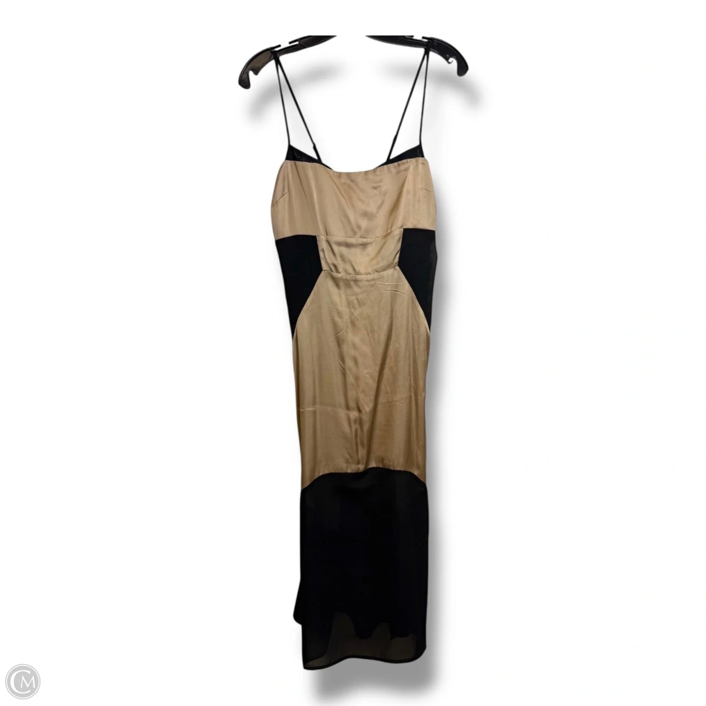 Colorblock Slip Midi Dress Casual Midi By Anthropologie In Black & Cream, Size: S