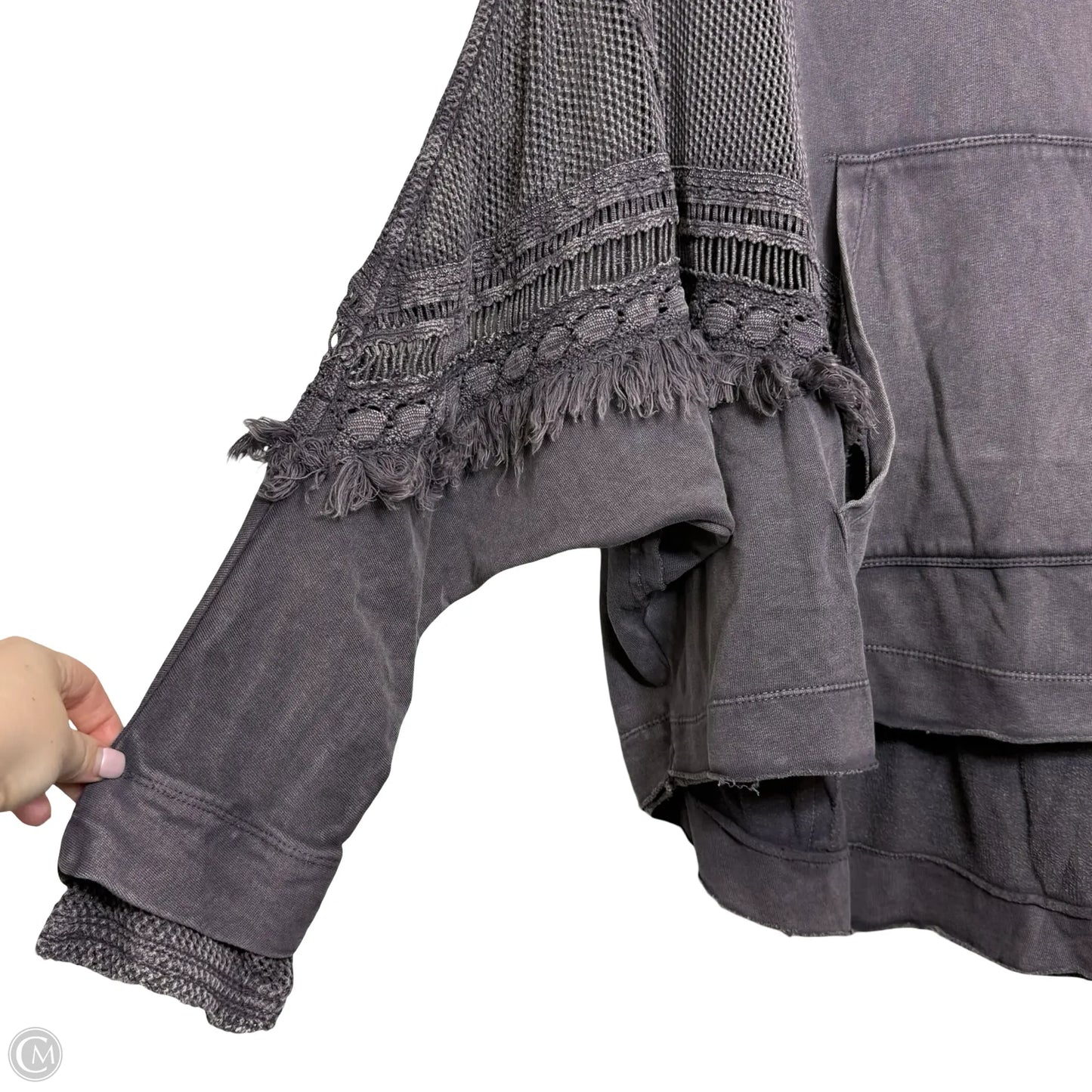 Sweatshirt Crewneck By Free People In Grey, Size: S