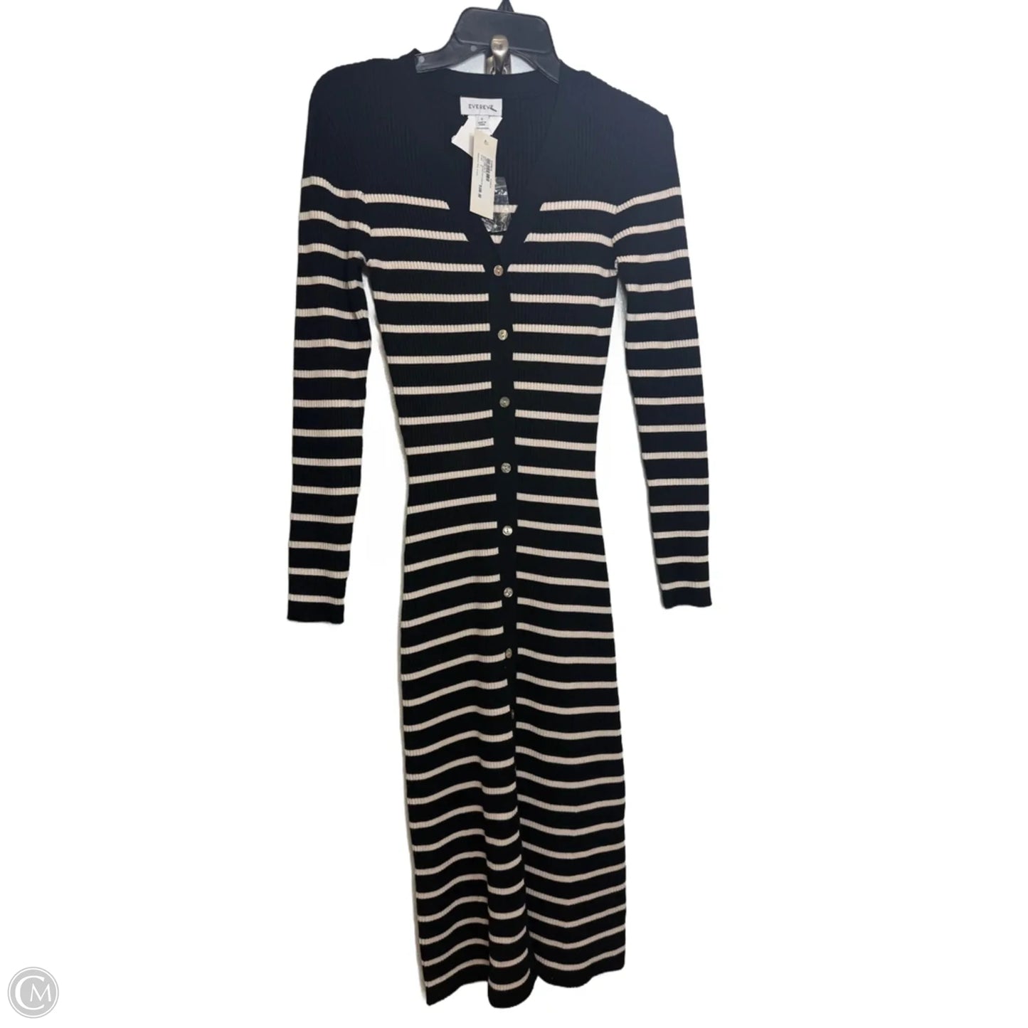 Dress Casual Maxi By Evereve In Striped Pattern, Size: S
