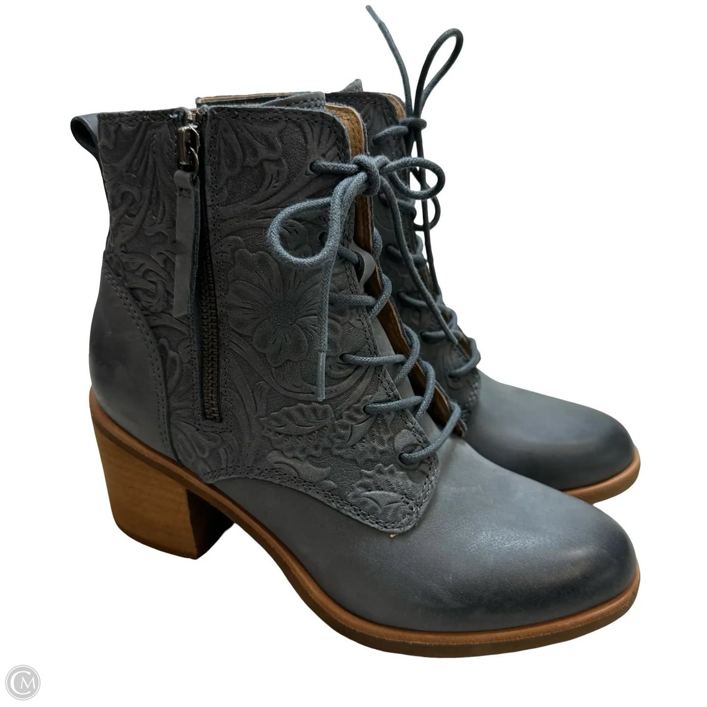 Boots Ankle Heels By Sofft In Grey, Size: 6.5