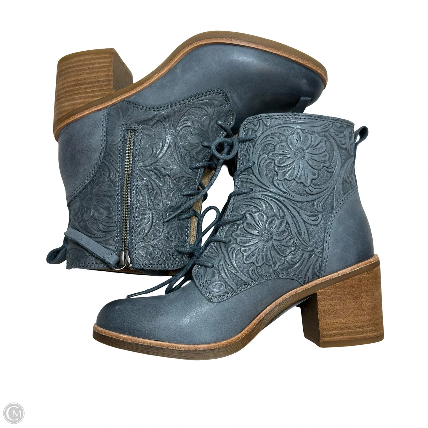 Boots Ankle Heels By Sofft In Grey, Size: 6.5