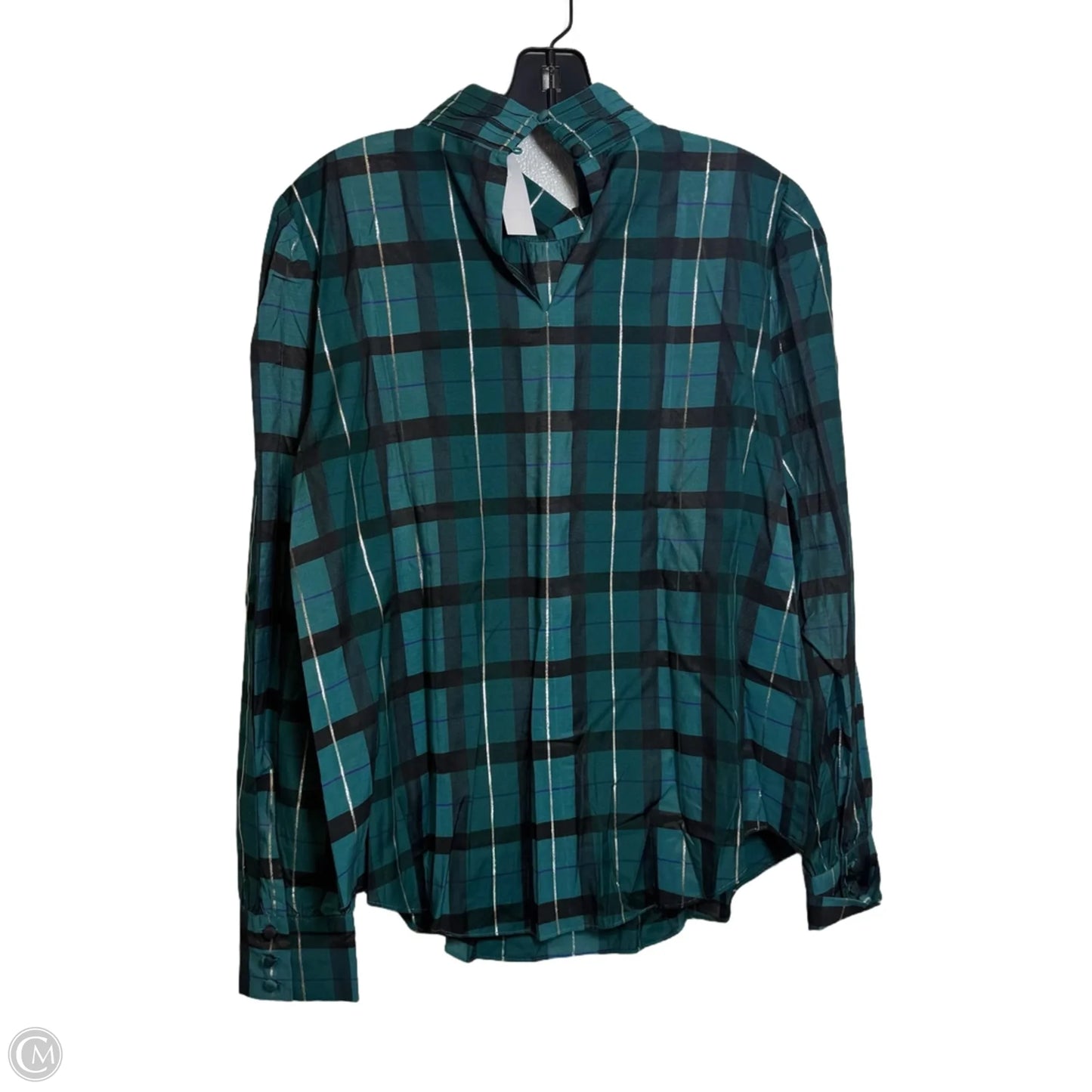 Top Long Sleeve By Ann Taylor In Plaid Pattern, Size: M