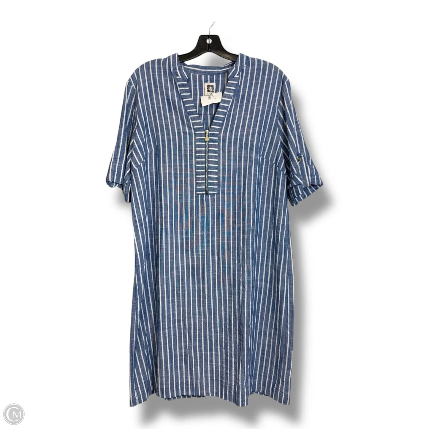 Dress Casual Midi By Anne Klein In Striped Pattern, Size: 14