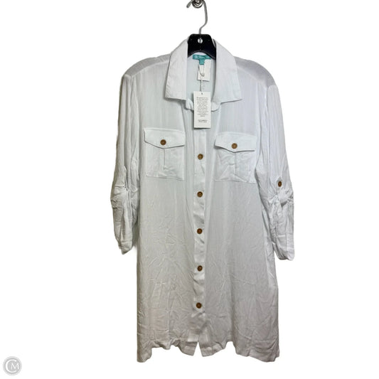 Top Long Sleeve Basic By Clothes Mentor In White, Size: L