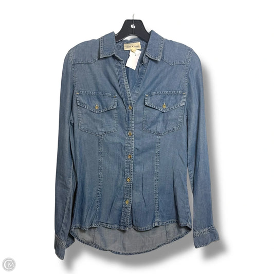 Top Long Sleeve By Cloth & Stone In Blue Denim, Size: S