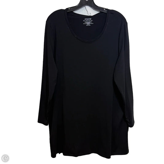 Top Long Sleeve By Chicos In Black, Size: Xl
