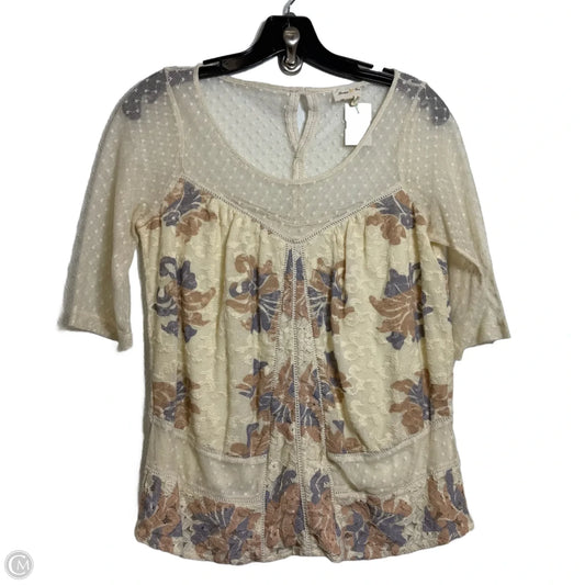 Top 3/4 Sleeve By Clothes Mentor In Beige, Size: S