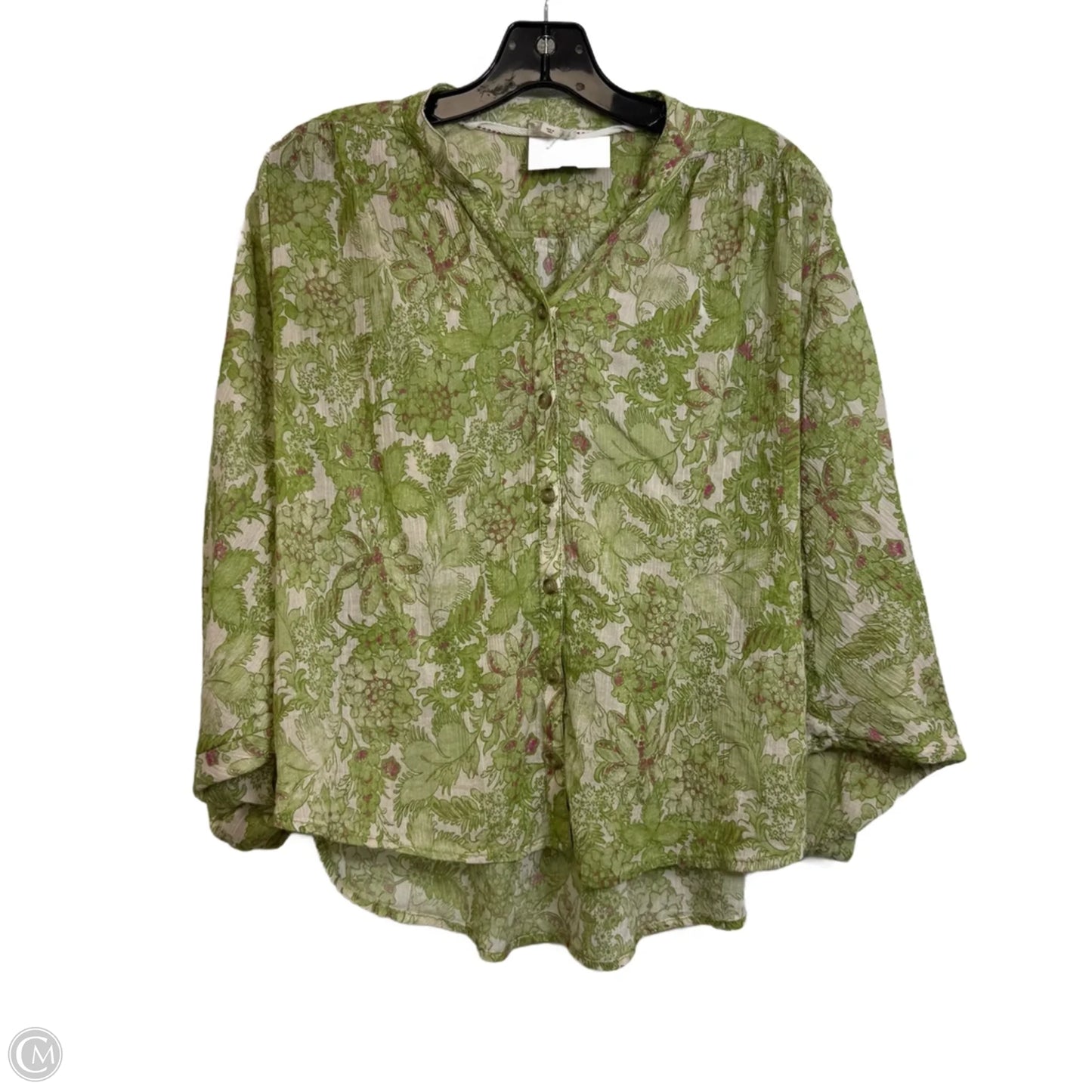 Top 3/4 Sleeve By Pilcro In Green, Size: Xxs