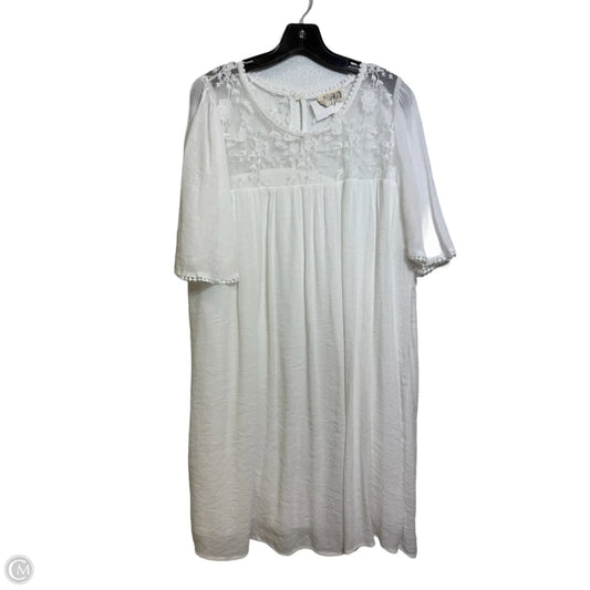 Dress Casual Midi By Cmf In White, Size: Xl