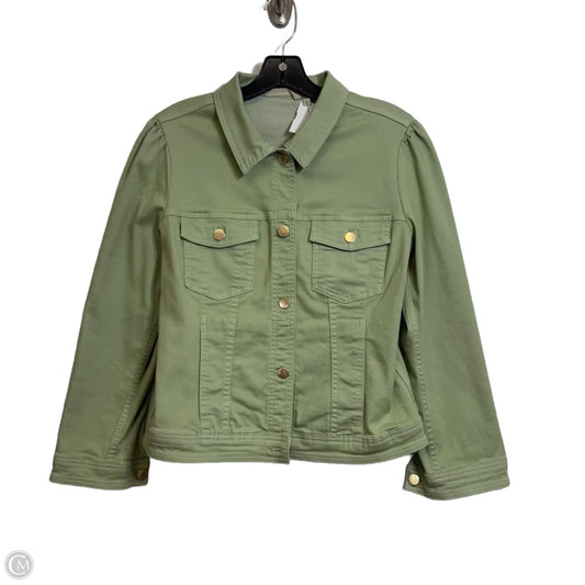 Jacket Denim By Soft Surroundings In Green Denim, Size: S