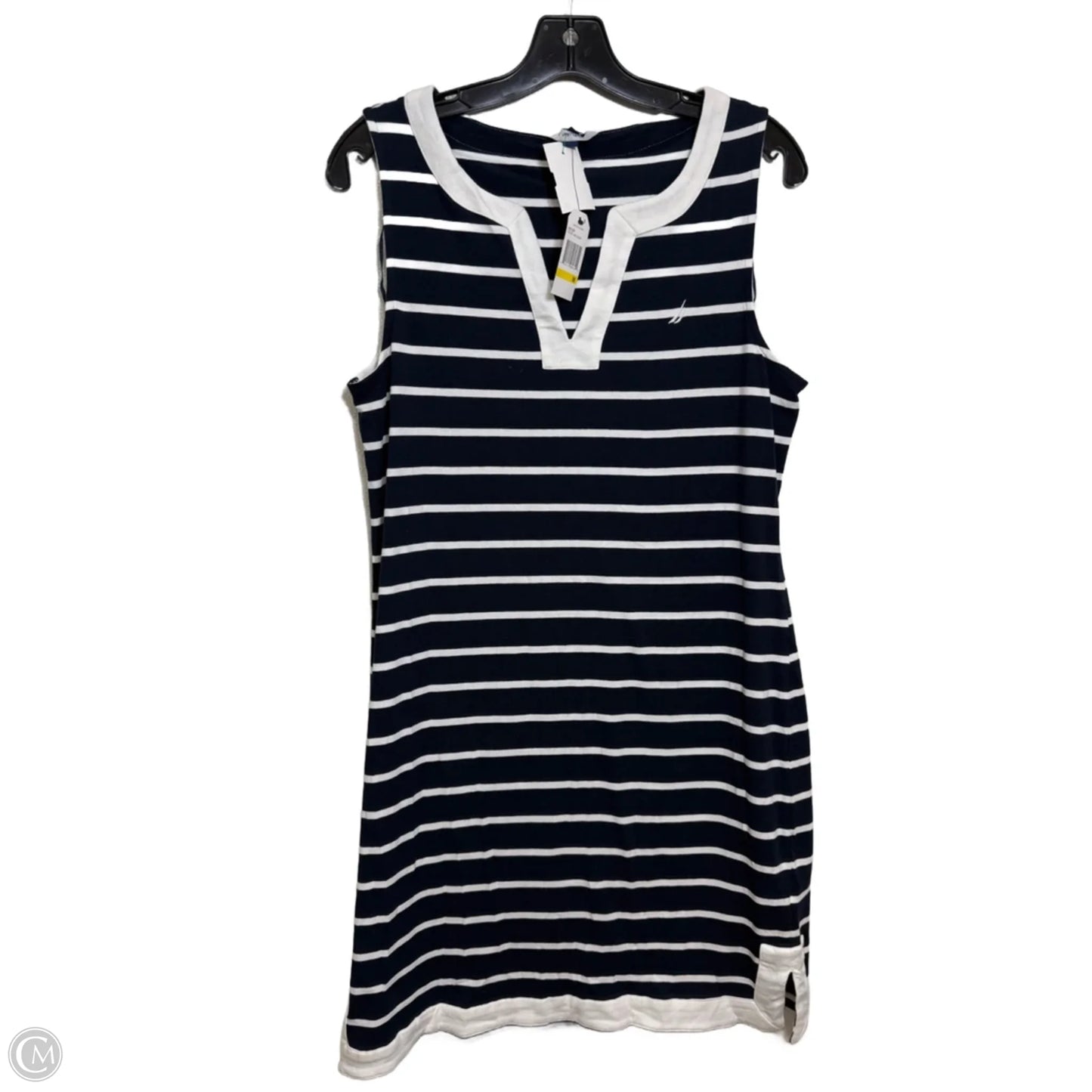 Dress Casual Midi By Nautica In Striped Pattern, Size: M