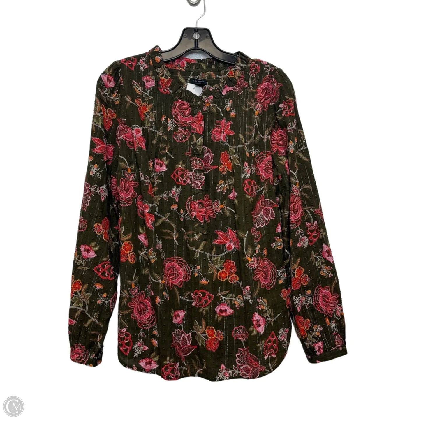 Top Long Sleeve By Talbots In Floral Print, Size: S