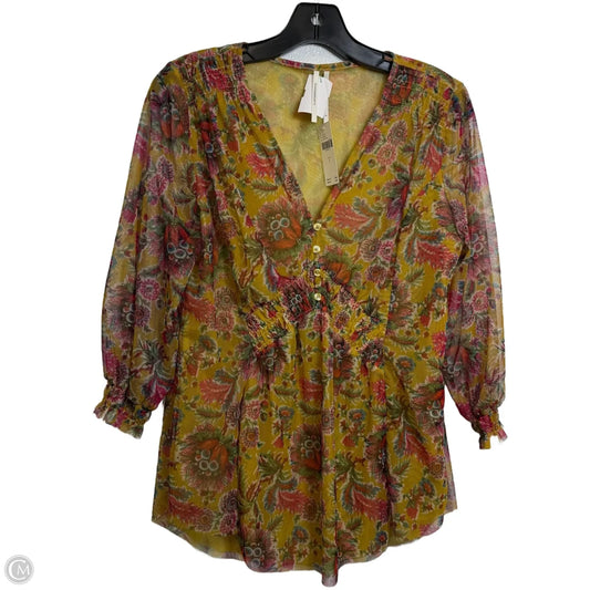 Top Long Sleeve By Anthropologie In Multi-colored, Size: S