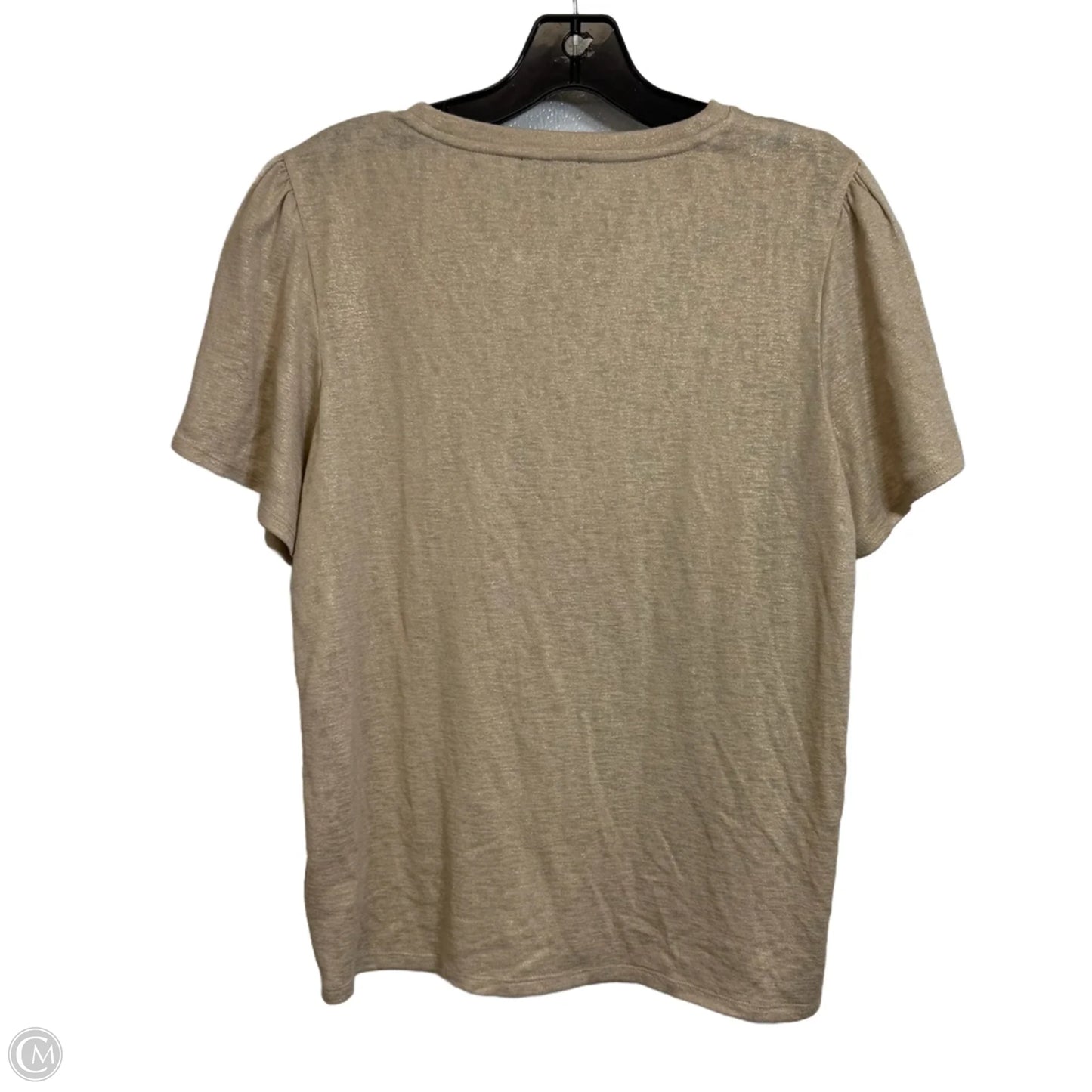 Top Short Sleeve By Express In Beige, Size: M
