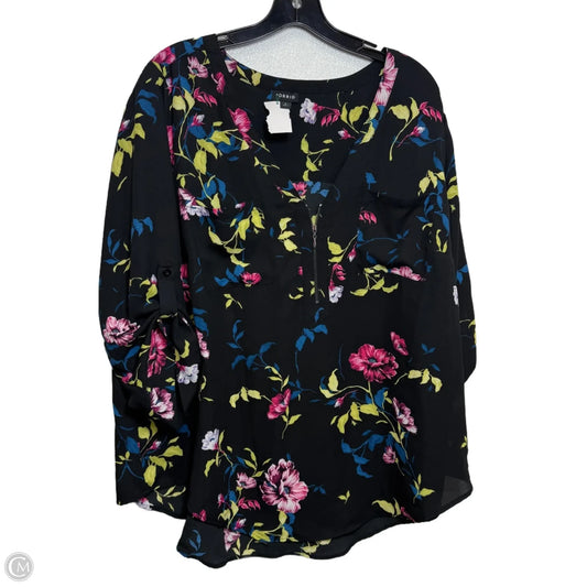 Top 3/4 Sleeve By Torrid In Floral Print, Size: Xl
