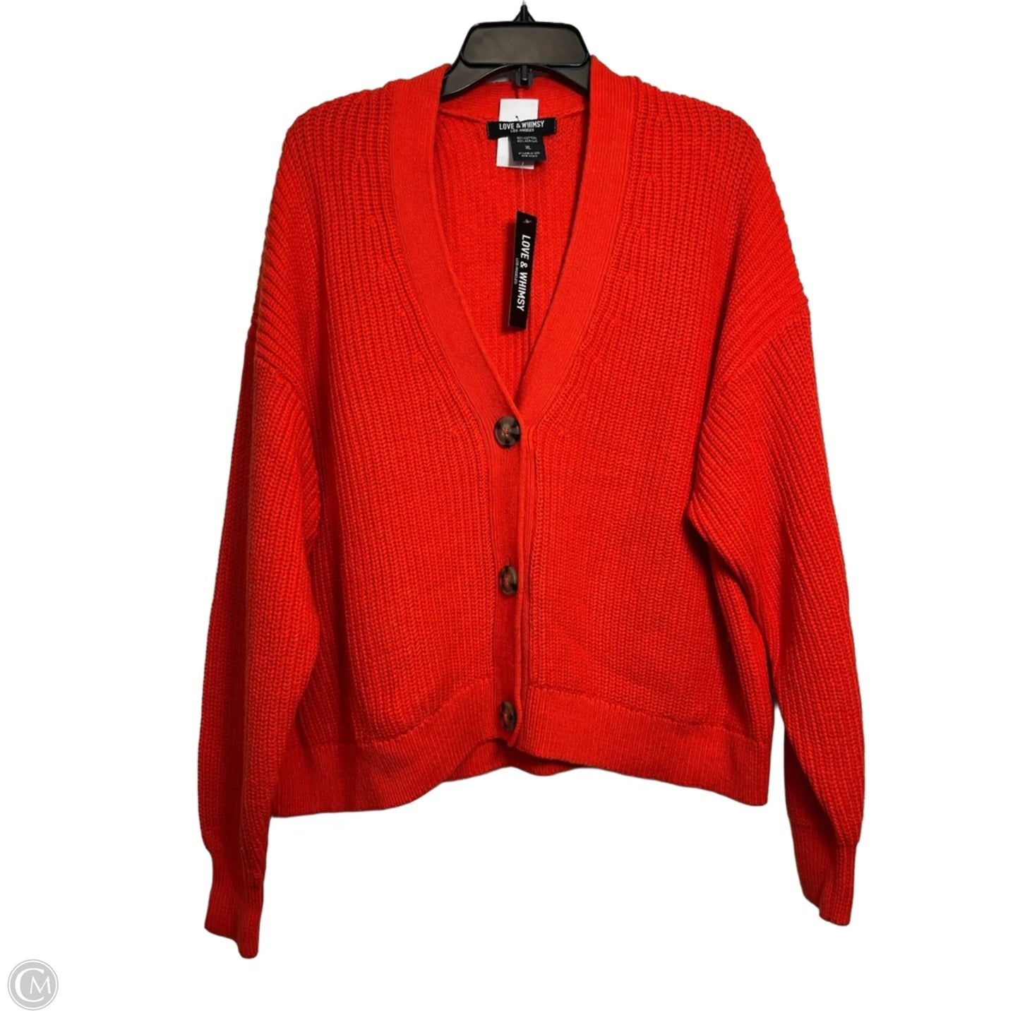 Cardigan By Clothes Mentor In Orange, Size: Xl