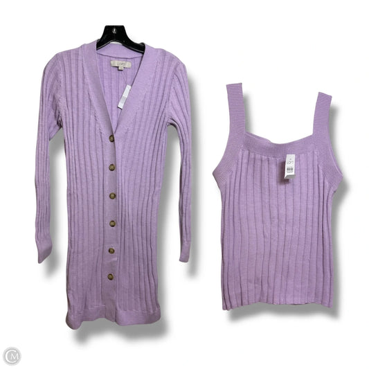 Cardigan By Loft In Purple, Size: S
