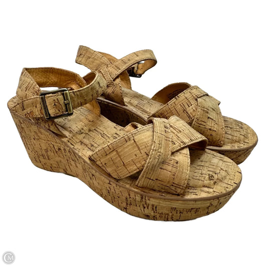 Sandals Heels Wedge By Kork Ease In Beige, Size: 7