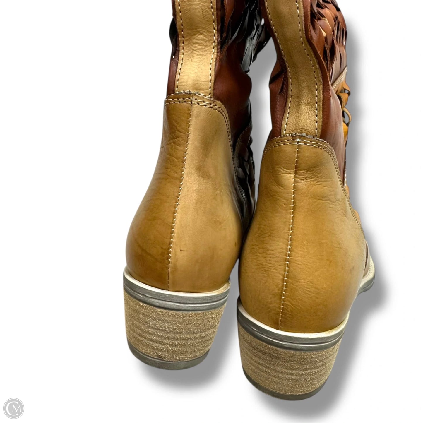 Boots Mid-calf Flats By White Mountain In Brown & Orange, Size: 38