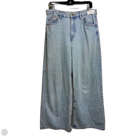 Jeans Wide Leg By Bershka In Blue Denim, Size: 6