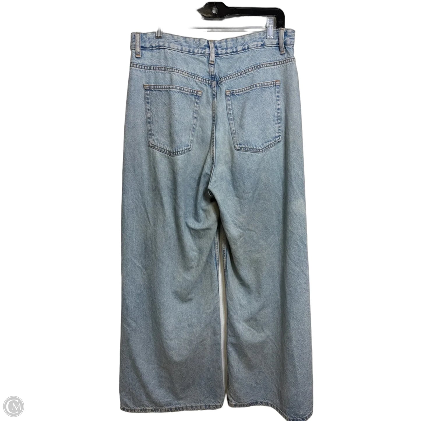 Jeans Wide Leg By Bershka In Blue Denim, Size: 6