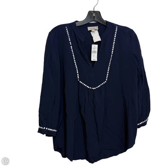 Top 3/4 Sleeve By Loft In Navy, Size: S