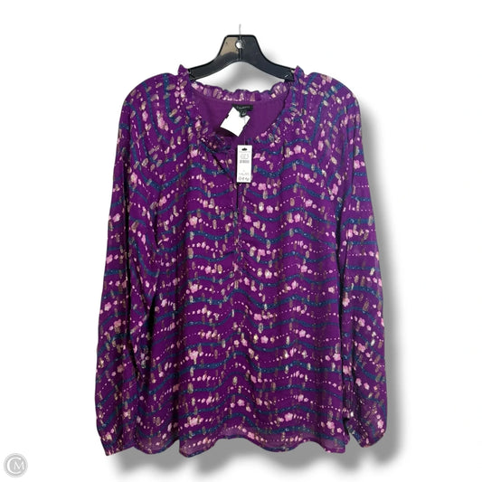 Top Long Sleeve By Talbots In Purple, Size: L