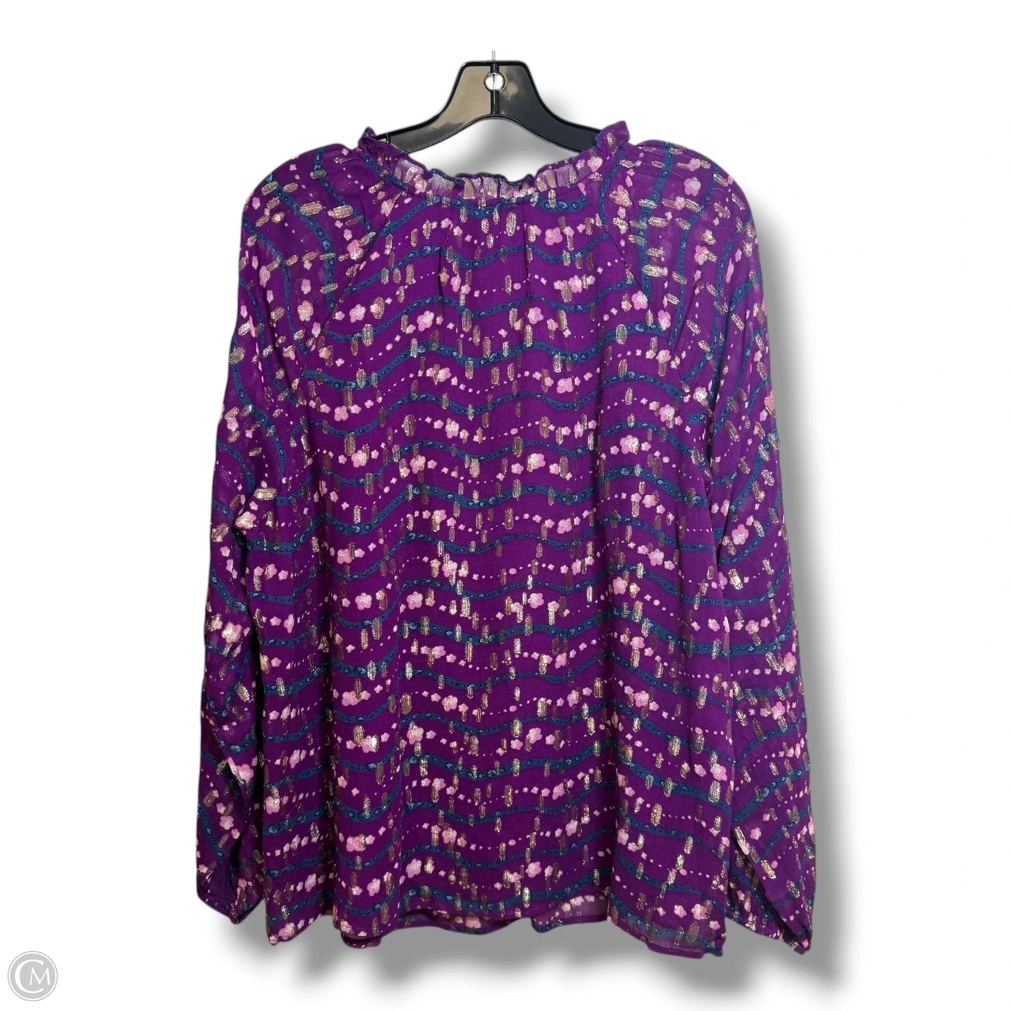 Top Long Sleeve By Talbots In Purple, Size: L