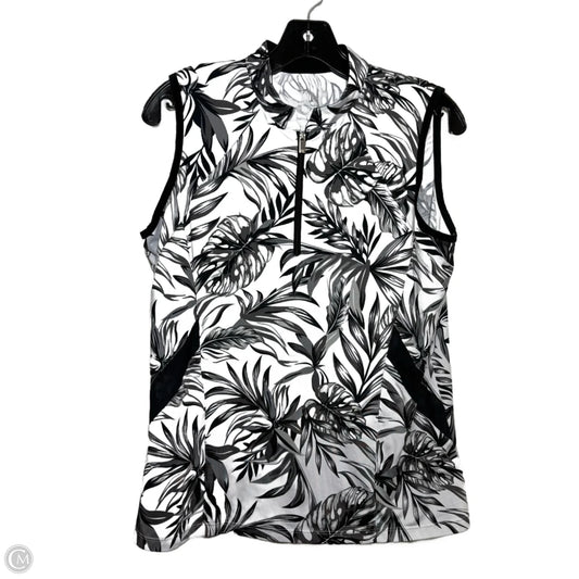 Athletic Top Short Sleeve By Tail In Black & White, Size: L