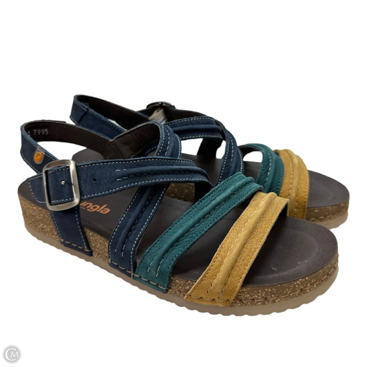 Sandals Flats By Clothes Mentor In Multi-colored, Size: 10