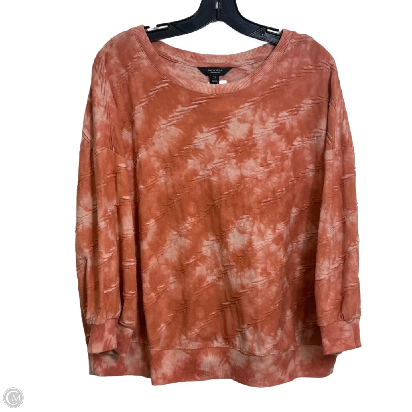 Top Long Sleeve By Simply Vera In Orange, Size: Xl