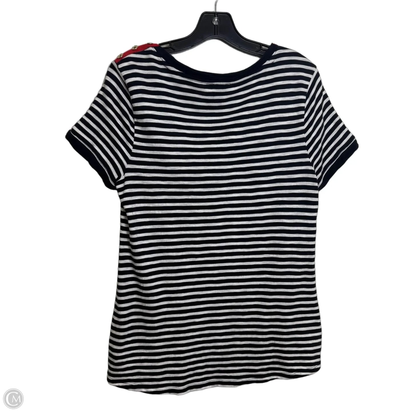 Top Short Sleeve By Talbots In Striped Pattern, Size: M
