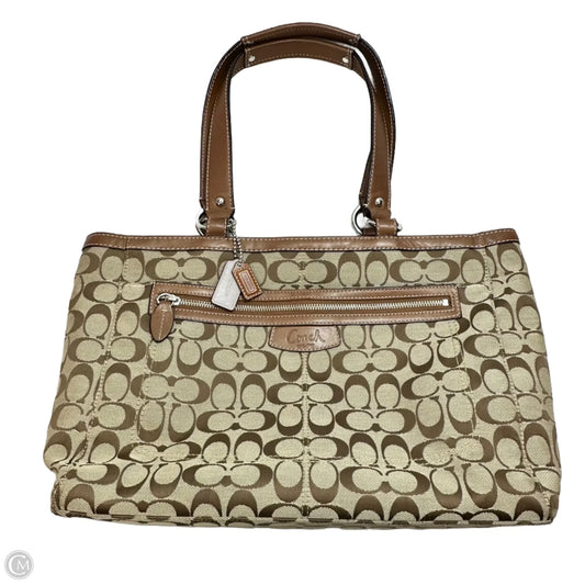 Penelope Signature Tote Handbag Designer By Coach, Size: Large