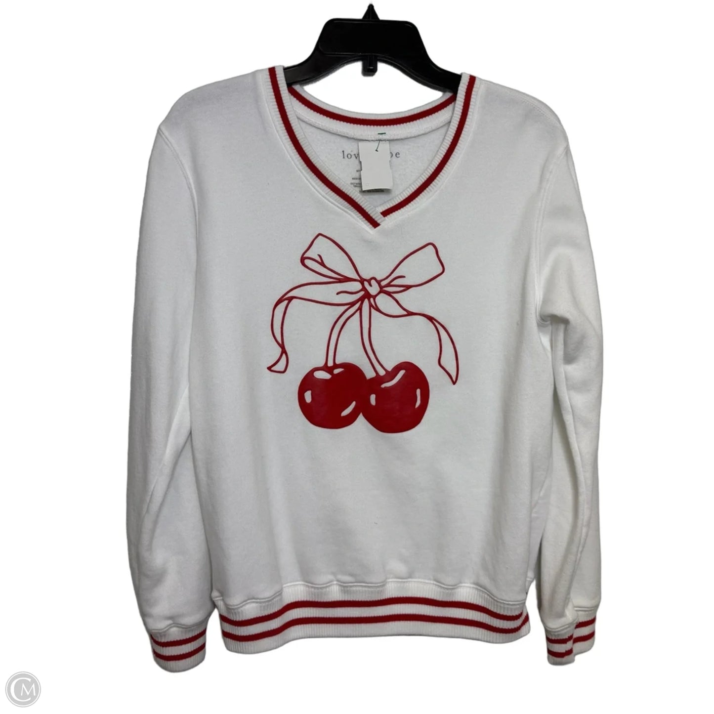 Sweatshirt Crewneck By Clothes Mentor In White, Size: S