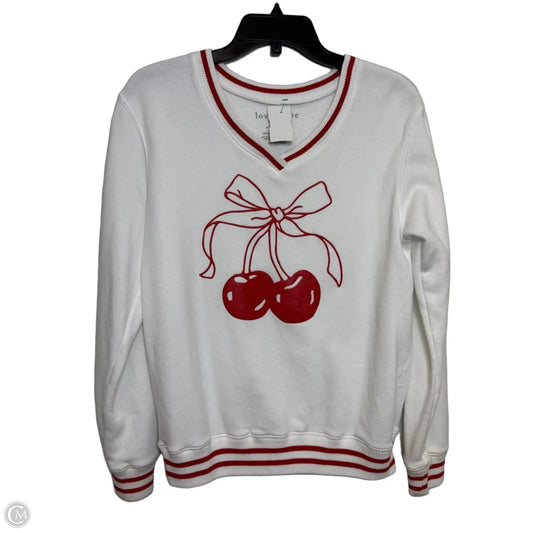 Sweatshirt Crewneck By Clothes Mentor In White, Size: S