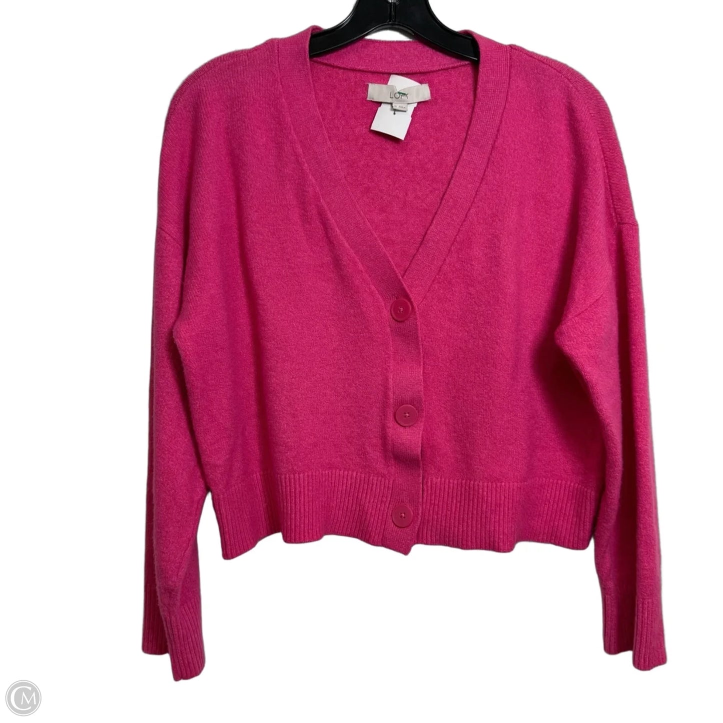 Sweater Cardigan By Loft In Pink, Size: M