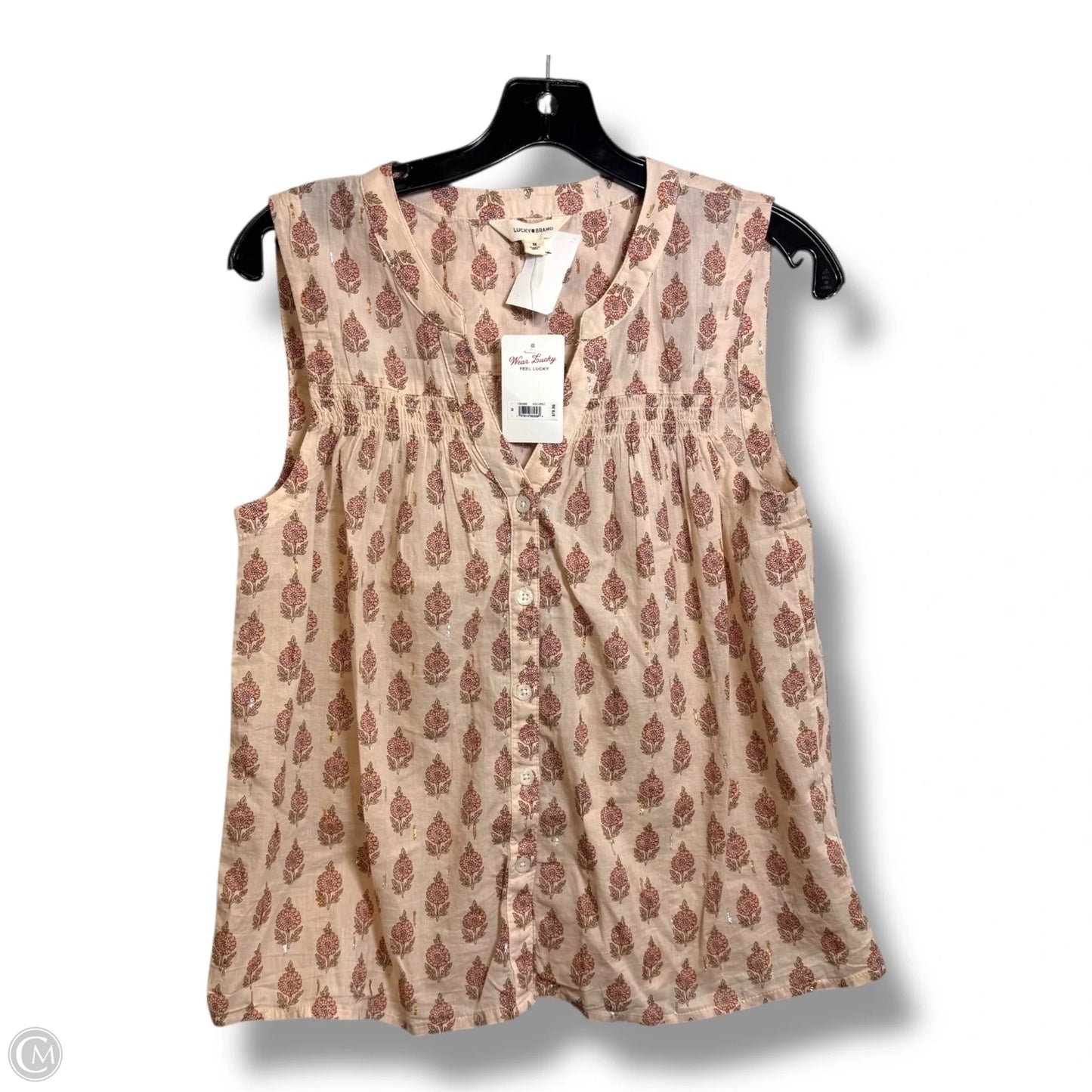 Top Sleeveless By Lucky Brand In Floral Print, Size: M