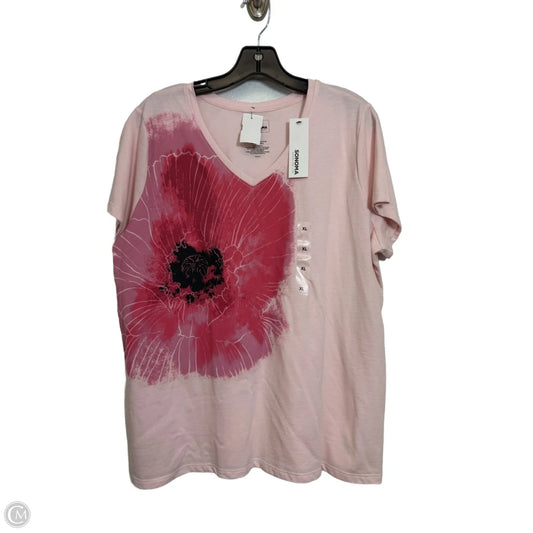 Top Short Sleeve By Sonoma In Pink, Size: Xl